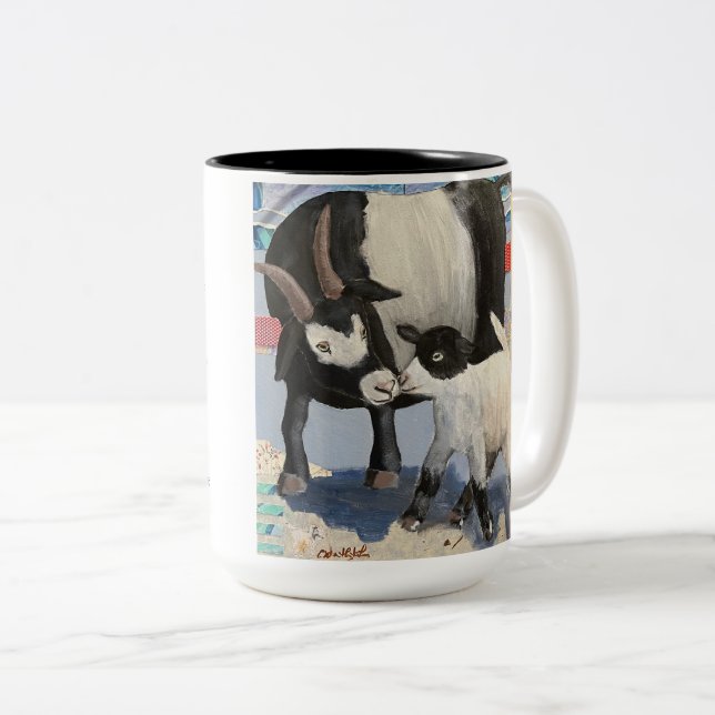 Nez Kiss 4 Mama mug - Aimez les chèvres avec chaqu (Devant droit)
