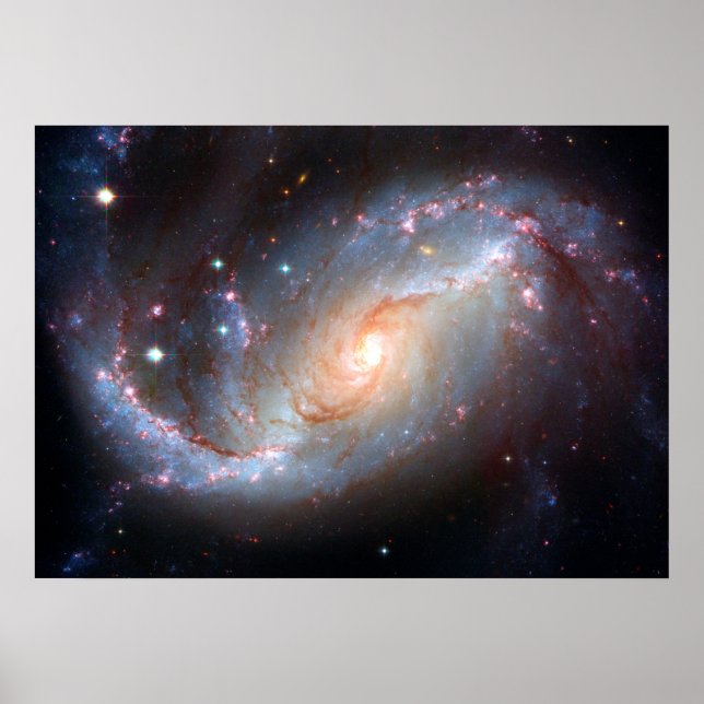 NGC 1672 Barred Spiral Galaxy Poster (Devant)