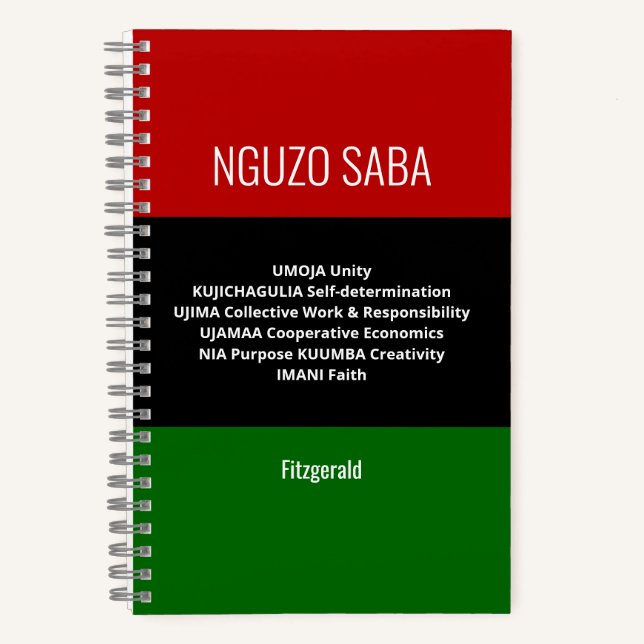 NGUZO SABA 7 Principes Kwanzaa Journal (Recto)
