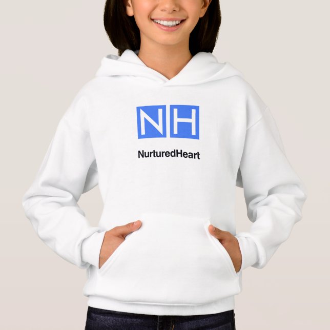NHI Kids White Pullover Sweat - shirt à capuche av (Devant)