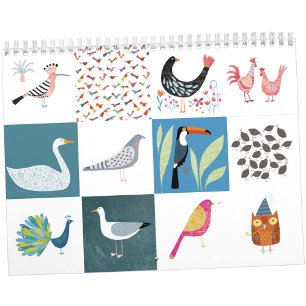 Nic Squirrell Quirky Birds Calendrier