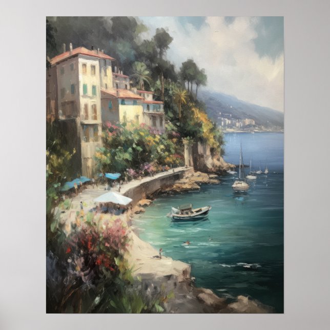 Nice France Peinture Paysage Art Imprimer Poster (Devant)