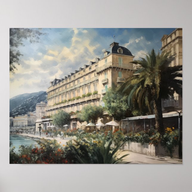 Nice France Peinture Paysage Art Imprimer Poster (Devant)