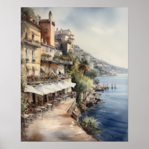 Nice France Peinture Paysage Art Imprimer Poster