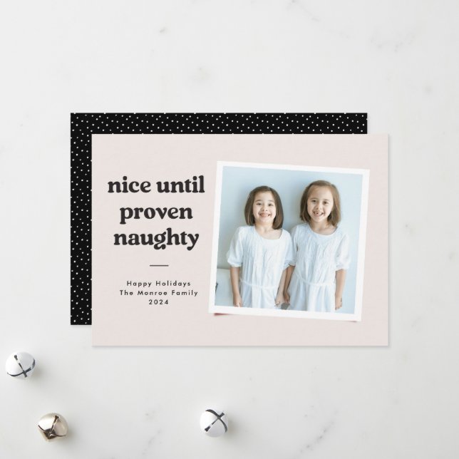 Nice jusqu'à Naughty Carte photo - noir (Devant/Arrière en situation)