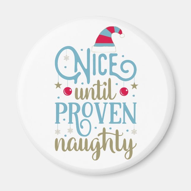 Nice Jusqu'À Noël Naughty Proven | Magnet (Devant)