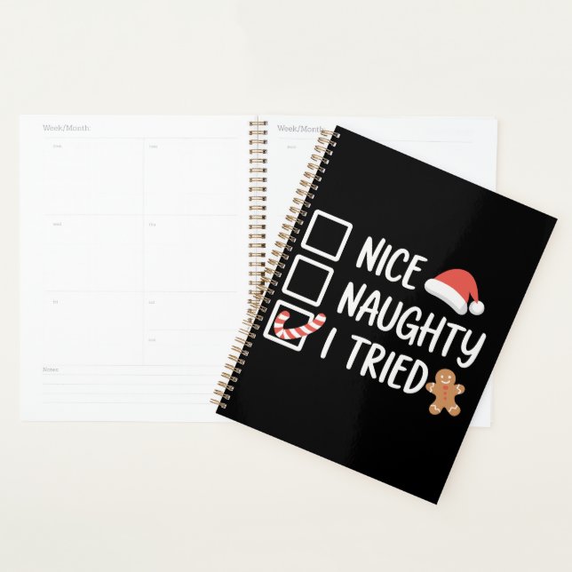 Nice Naughty I Tried Santa's Naughty List Funny (Devant avec enveloppe)