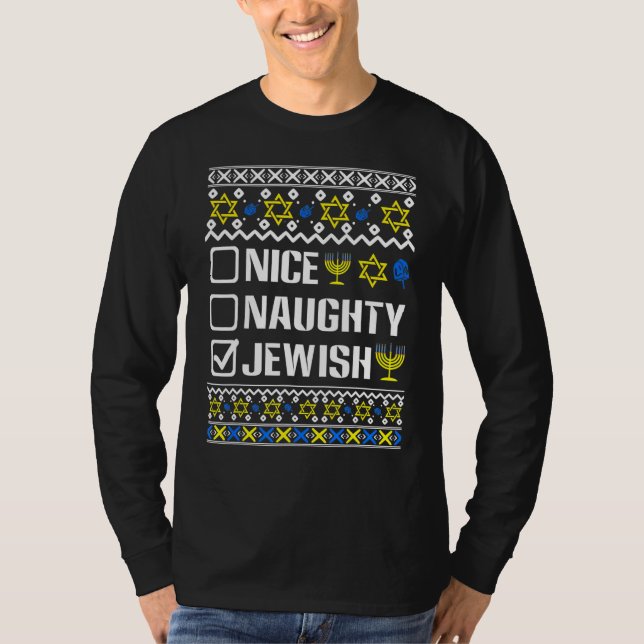 Nice Naughty Jewish Hanoukka Chanukah Juive Sweat (Devant)