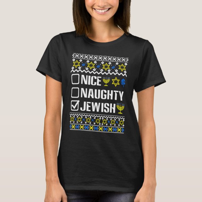 Nice Naughty Jewish Hanoukka Chanukah Juive Sweat (Devant)