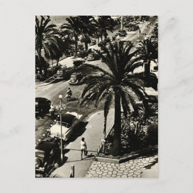 Nice plage réplique carte postale 1950 (Devant)