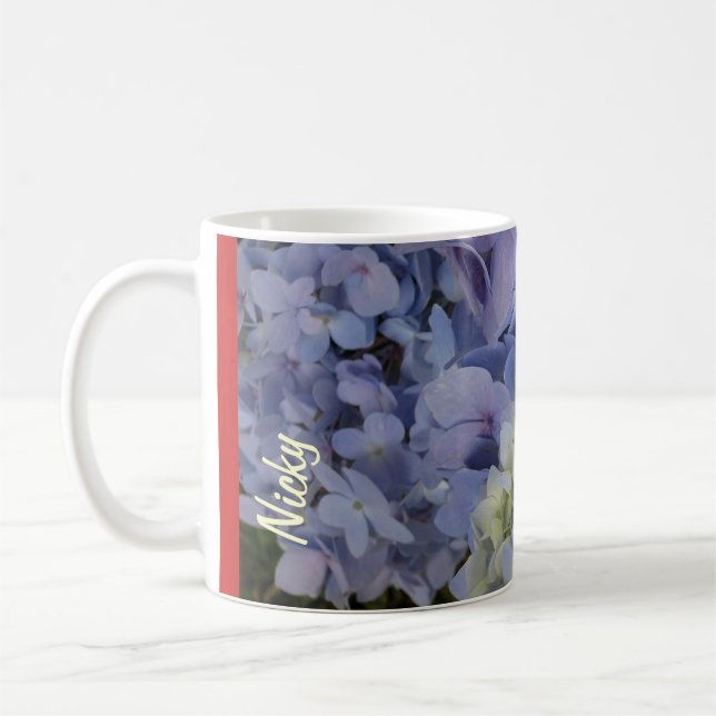 Nicky Hydrangeas Mug #2 avec nom personnalisable (Gauche)