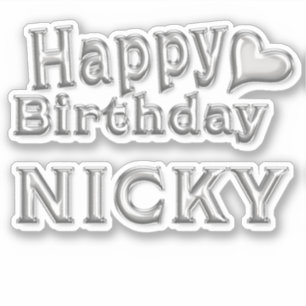 Nicky Joyeux Anniversaire autocollant Sticker