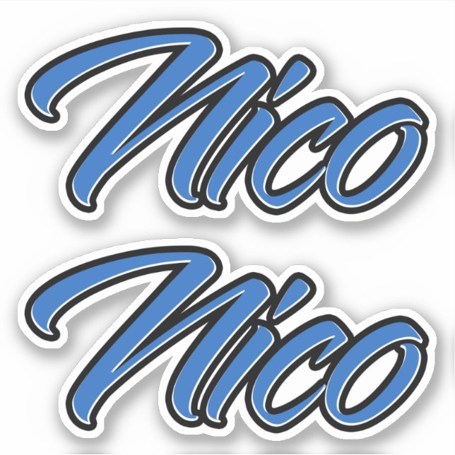Nico Blue Autocollant Sticker Stickerset (Devant)