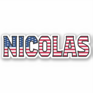 Nicolas Name Prénom USA Sticker Stickerset