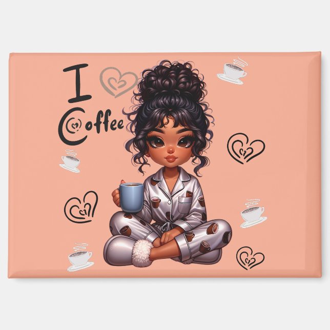 Nicole Mornin I Love Coffee Magnet (Recto)