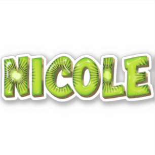 Nicole Name Kiwi Design Autocollant
