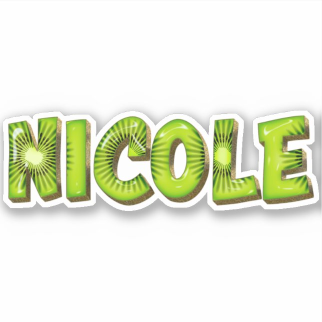 Nicole Name Kiwi Design Autocollant (Devant)