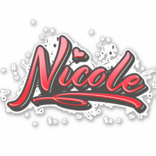 Nicole red Heart Graffiti Autocollants