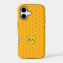 Nid d'abeille, Initiales sur Jaune