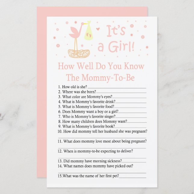 Nid de cigogne Connaissez-vous bien le jeu de baby (Devant / Derrière)