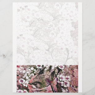 NID OISEAU, rose rouge blanc