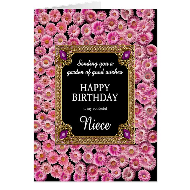 Niece Anniversaire Rose Daisées (Devant)