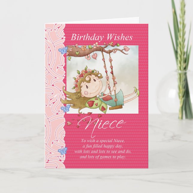 niece anniversaire voeux carte de voeux avec fairy (Devant)