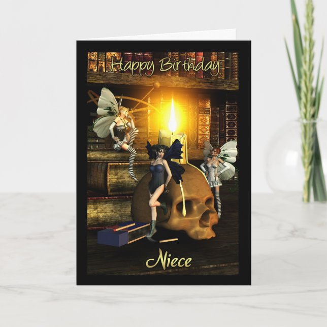 nièce, fée lumières - carte d'anniversaire fée (Devant)