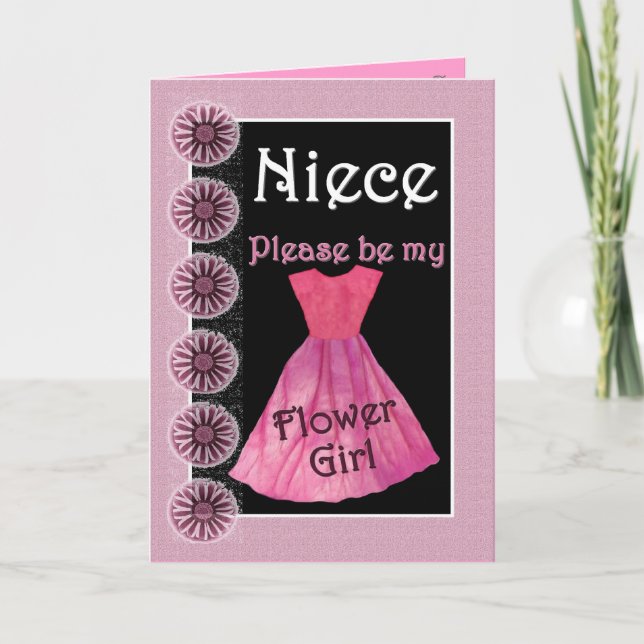 NIECE Flower Girl Invitation PINK Dress (Devant)