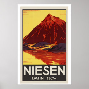 Niesen Suisse Affiche de voyage vintage encadrée
