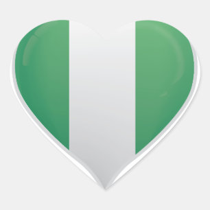 Nigeria amour drapeau orgueil autocollant coeur