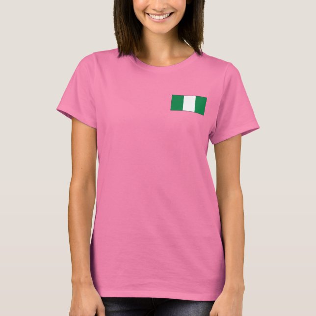 Nigeria Drapeau et carte T-shirt (Devant)