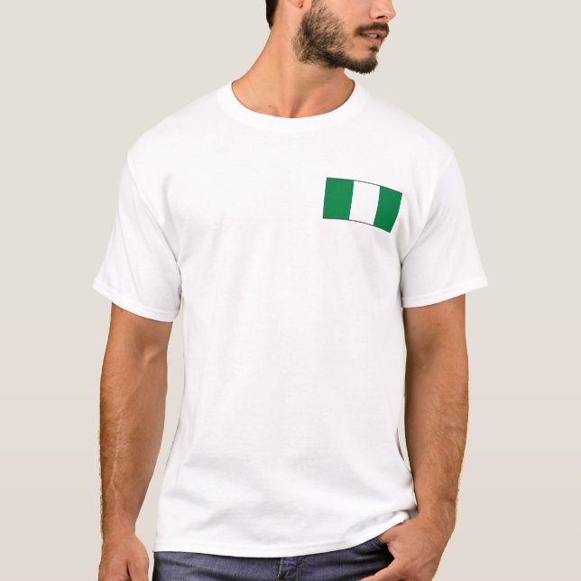Nigeria Drapeau et carte T-shirt (Devant)