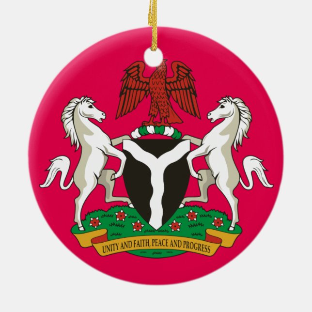 Nigeria- Ornement de Noël en porcelaine sur mesure (Dos)