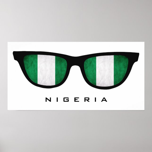 Nigeria Shades texte personnalisé et affiche coule (Devant)