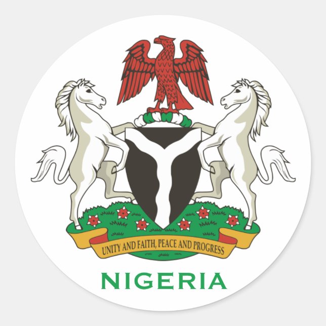 Nigeria - Sticker rond de crête (Devant)