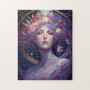 Night Goddess Queen Imaginaire Art Jigsaw Puzzle
