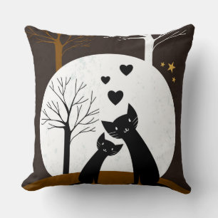 Night Kittens Coussin décoratif
