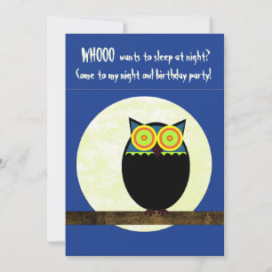 Night Owl Anniversaire Fête Invitation