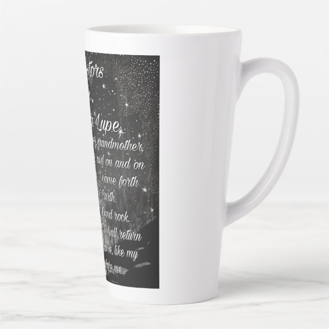 Night Sky Stars Poésie Latte Grosse Mug (Droite)