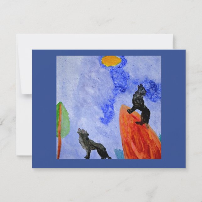 Night Wolves Magic Postcard (Devant)