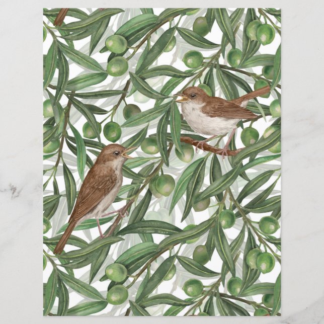 Nightingales dans l'olivier (Devant)