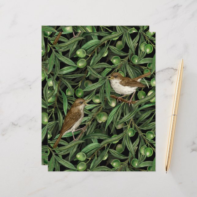 Nightingales dans l'olivier 3 (Devant/Arrière en situation)