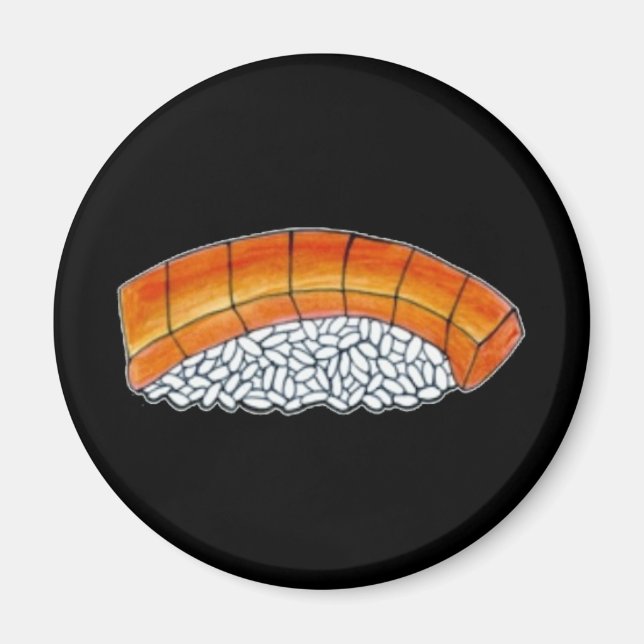 Nigiri Sushi Saumon avec du riz Magnet alimentaire (Devant)