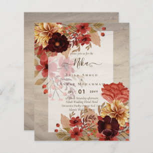 NIKAH - BUDGET Floral Faire-part de mariage islami