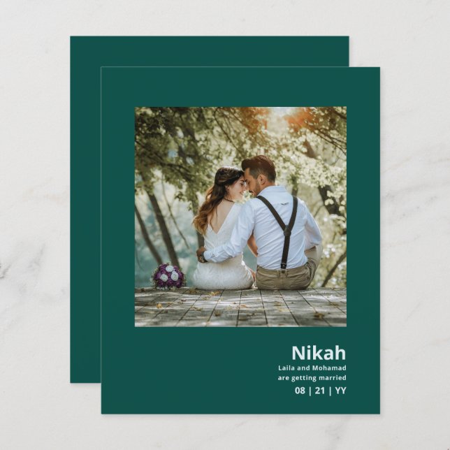 NIKAH - Budget Mariage Agate Or Sarcelle PHOTO (Devant / Derrière)