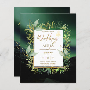 NIKAH - Emerald Green Gold Mariage ISLAMIQUE Invit