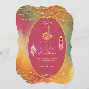 NIKAH - Invitation à un mariage islamique en or ro