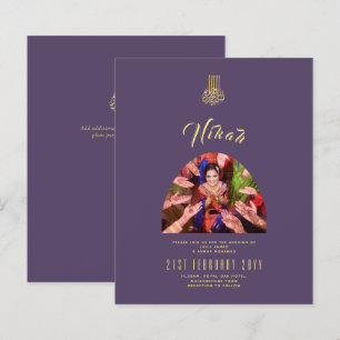 NIKAH Plum Gold PHOTO Faire-part de mariage