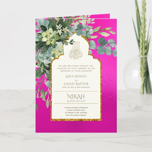Nikah Walimah Programme de Faire-part de mariage R (Devant)